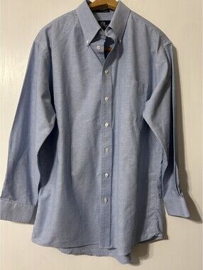 Stafford Wrinkle-free Light Blue Oxford Dress Shirt Regular Fit 16-1/2 /34